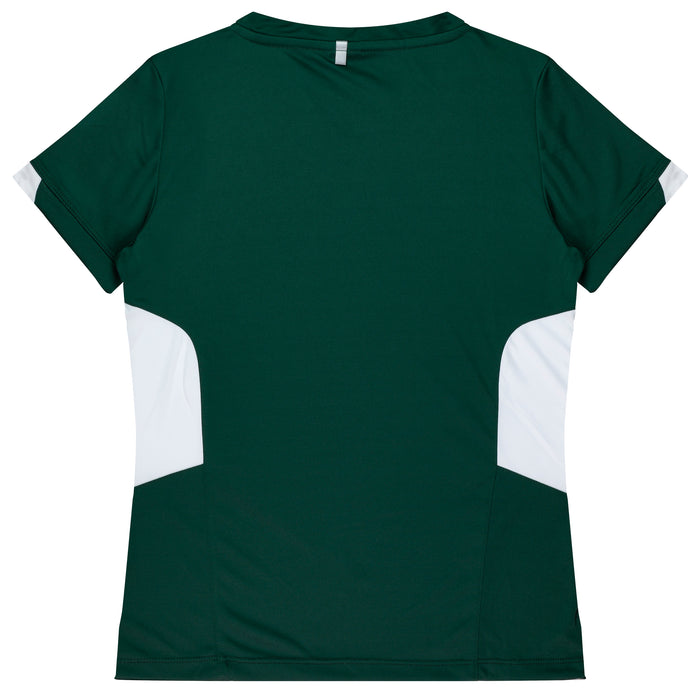 TASMAN LADY TEES - BOTTLE/WHITE