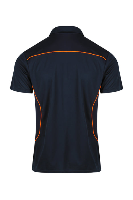 KURANDA MENS POLOS - NAVY/FLURO ORANGE