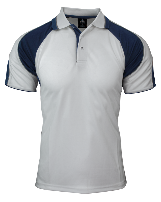 MURRAY MENS POLOS - WHITE/NAVY