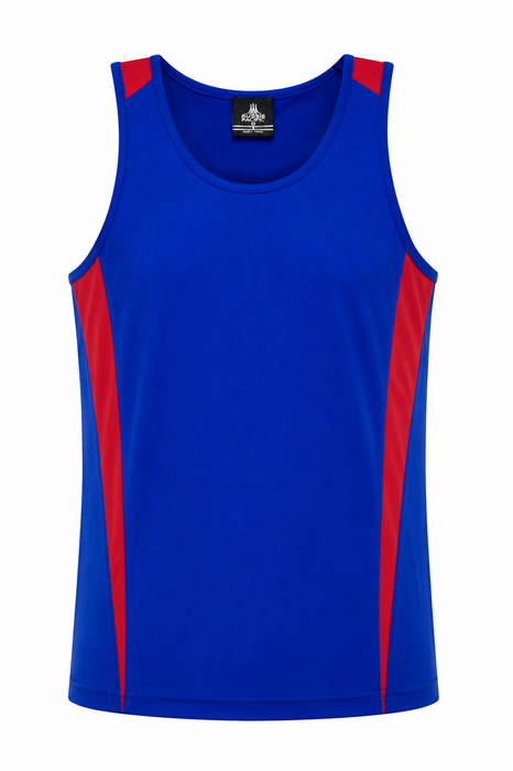 EUREKA MENS SINGLETS - ROYAL/RED