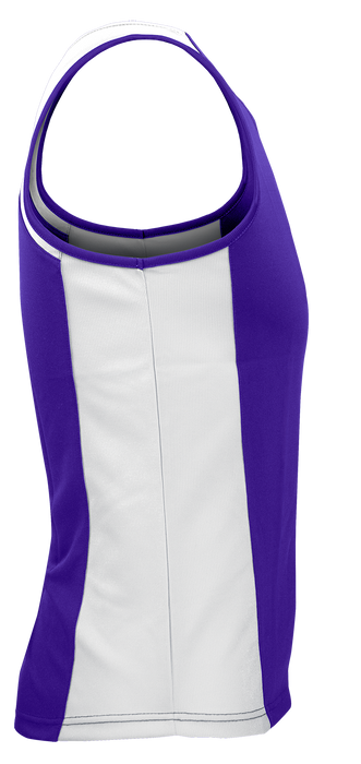 PREMIER MENS SINGLETS - PURPLE/WHITE