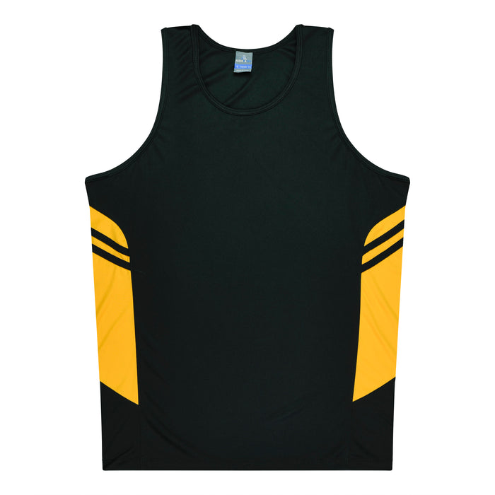 TASMAN KIDS SINGLETS - BLACK/GOLD
