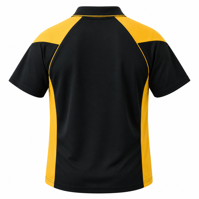 PREMIER MENS POLOS - BLACK/GOLD