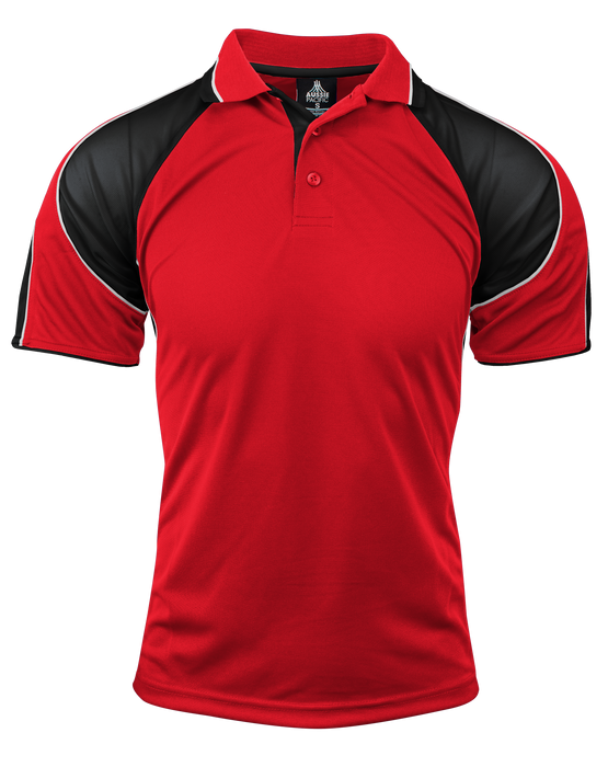 MURRAY MENS POLOS - RED/BLACK