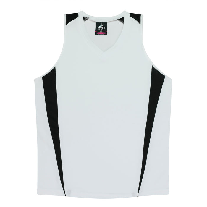 EUREKA LADY SINGLETS - WHITE/BLACK