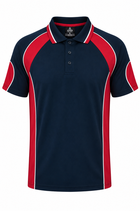 MURRAY MENS POLOS - NAVY/RED