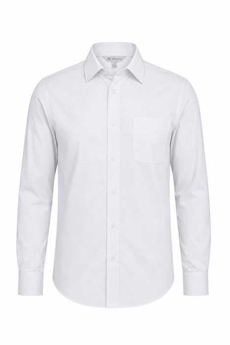 MOSMAN MENS SHIRT LONG SLEEVE - WHITE