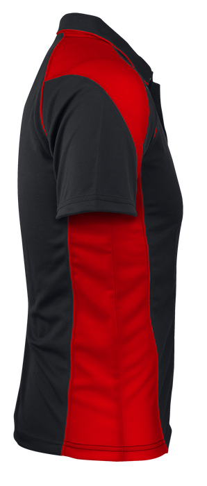 PREMIER MENS POLOS - BLACK/RED