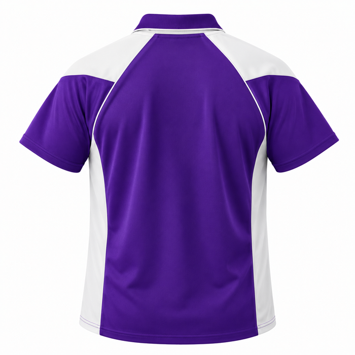 PREMIER MENS POLOS - PURPLE/WHITE