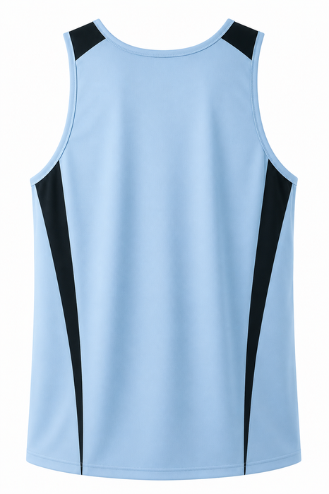 EUREKA MENS SINGLETS - SKY/NAVY