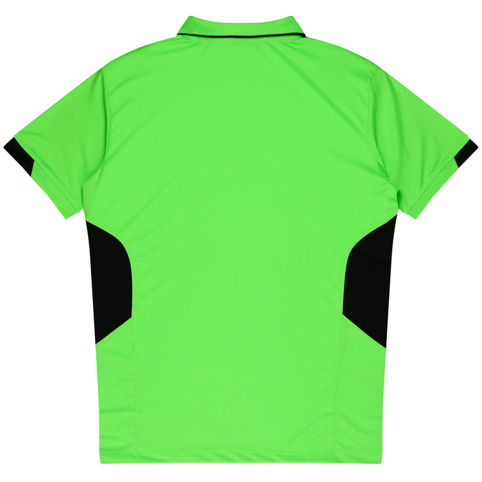 TASMAN KIDS POLOS - NEON GREEN/BLACK