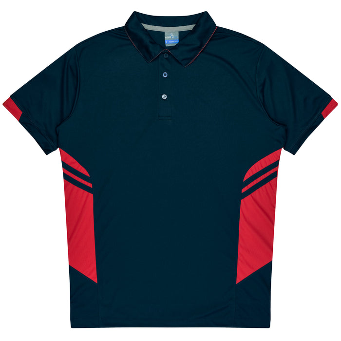 TASMAN KIDS POLOS - NAVY/RED