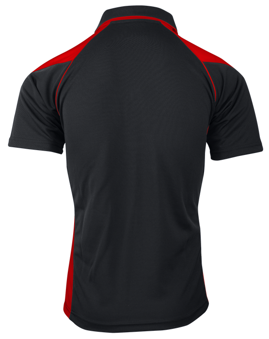 PREMIER MENS POLOS - BLACK/RED