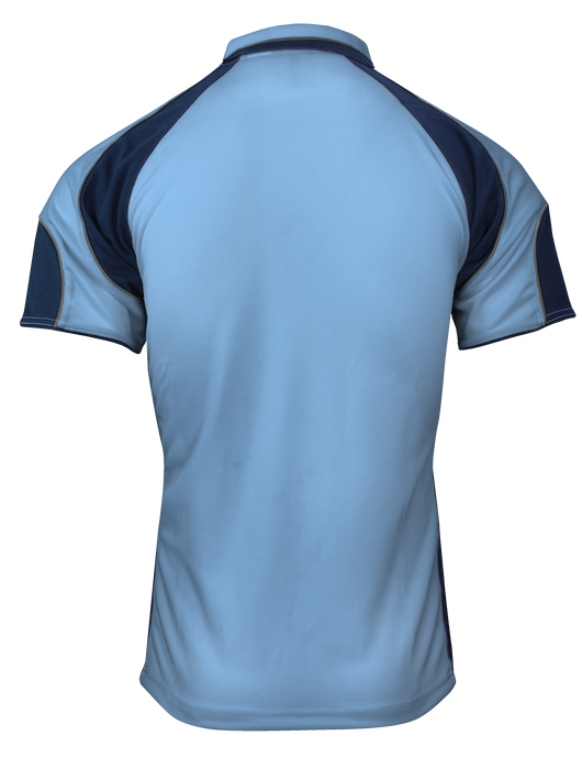 MURRAY MENS POLOS - SKY/NAVY