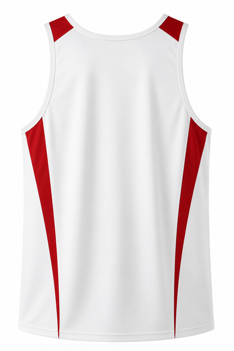 EUREKA MENS SINGLETS - WHITE/RED