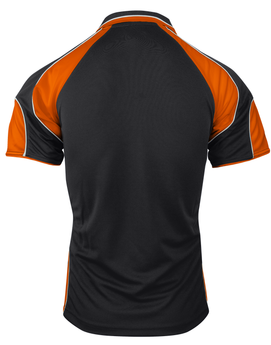 MURRAY MENS POLOS - BLACK/ORANGE